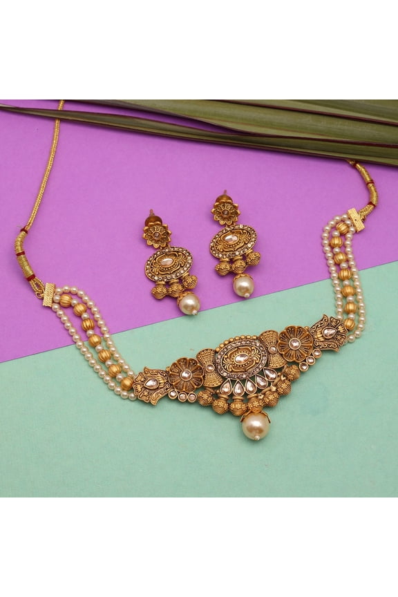 Indian Necklace Set | Indian Wedding Necklace Set | Indian Necklace Set With Earrings | Kundan Necklace Set for Women | Indian Jewelry