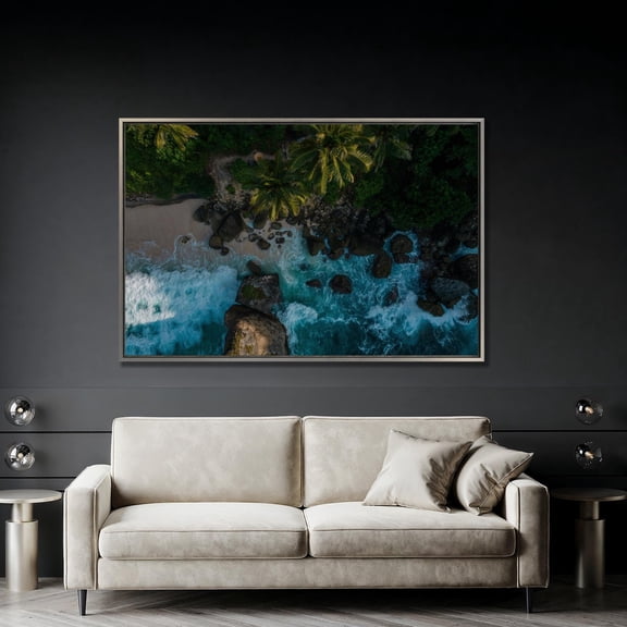 Indian Ocean Aerial Beach Art Rocky Cliff Print Poster Decor For Living Room Bedroom Unframed Paper Print