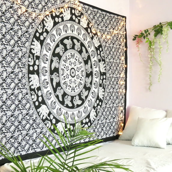 Indian Ombre Mandala Twin Tapestry Hippie Boho Beach Throw Tapestries Dorm Room Wall Hanging Bedsheet Bedroom Bedspread Online