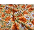 thumbnail image 1 of Indian Orange Cotton Fabric 5 Yard Floral Print Running Hand Block By Yard Craft, 1 of 1