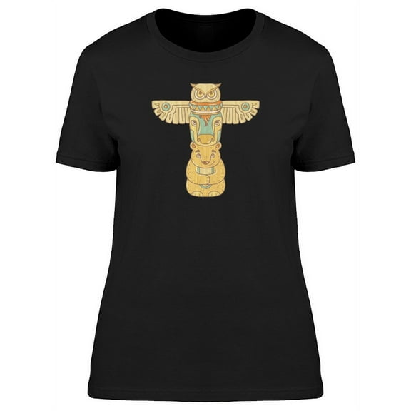 Indian Owl, Buffalo & Bear Totem T-Shirt Women -Image by Shutterstock, Female x-Large