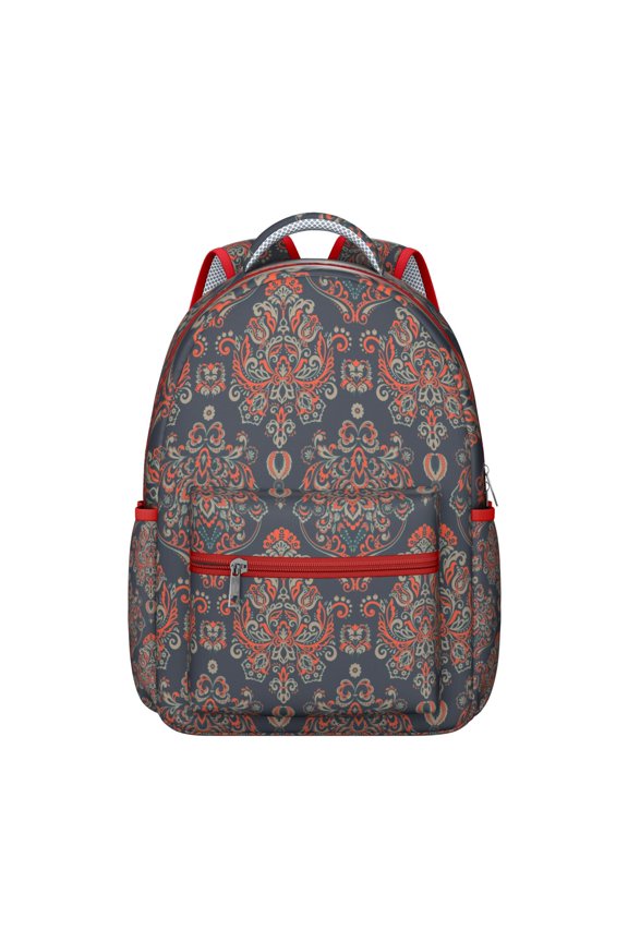Indian Paisley Floral School Backpack Durable and Comfortable Bohemian Vintage Students Backpack with Chic and Classic Pattern