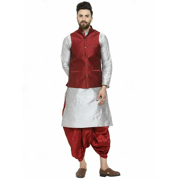 Indian Pakistanais Wear Bollywood Style Festive Designer Silk Blend Kurta Sets