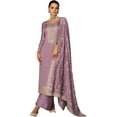 thumbnail image 1 of Indian Pakistani Bollywood Style Wadding Wear Sewn Shalwar Kameez Palazzo Suits ( purple, 3XL - 48 ), 1 of 1
