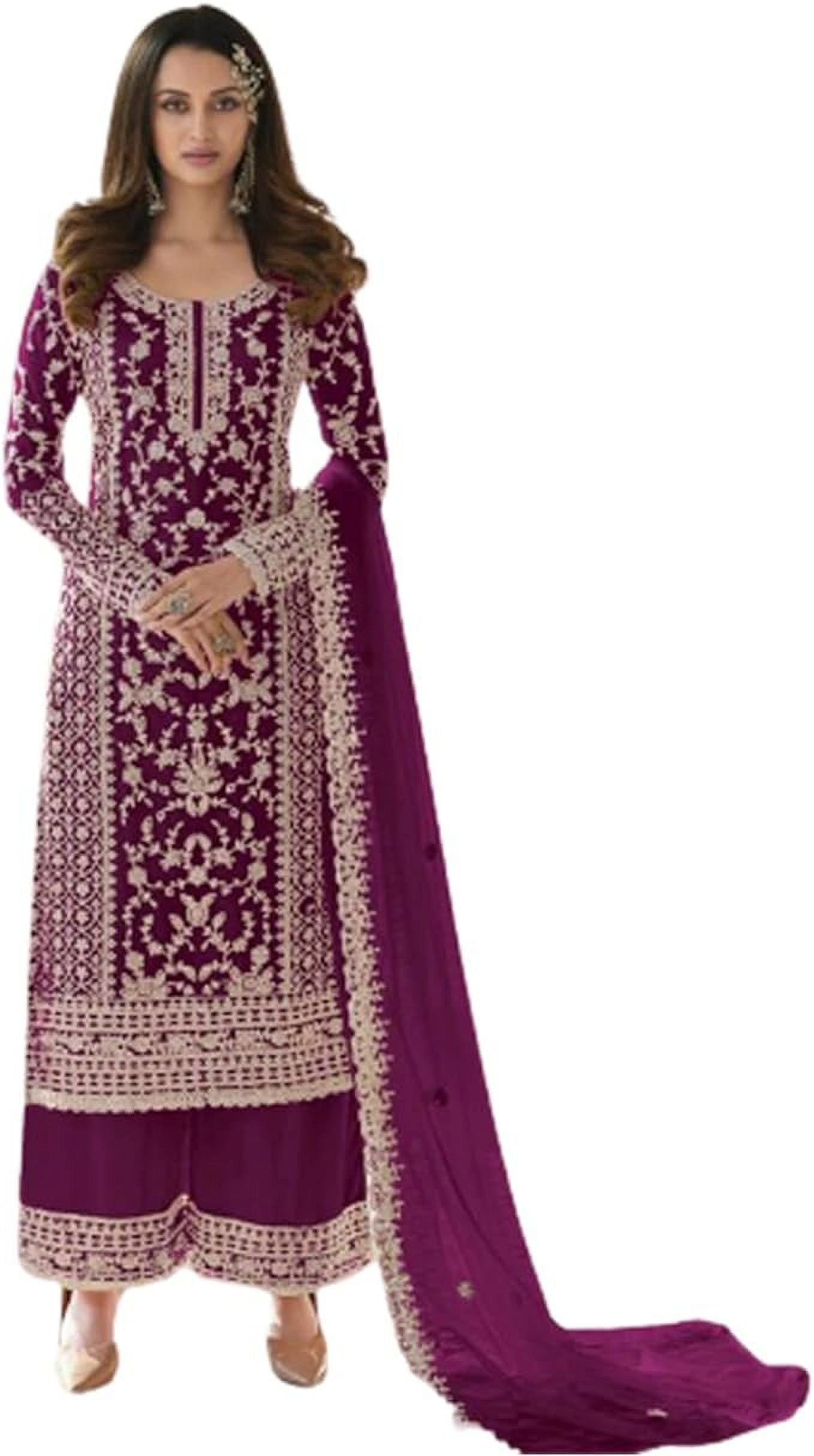 elegant indian party dresses Amazon.com: Shriva Fashion stylish party/wedding night ready to wear gown  type indian dress for women (2542) (Purple, 46) : Clothing, Shoes & Jewelry
