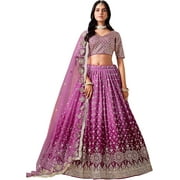 Indian Pakistani Heavy Zari & Multiple Sequins Worked Designer Lehenga Choli For Bridal  Pink, XS - 36