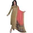 thumbnail image 1 of Indian Pakistani Party Wear Designer Ready to Wear Shalwar Kameez Trouser Pant with Dupatta Suits ( Beige, M - 40 ), 1 of 6