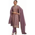 thumbnail image 1 of Indian Pakistani Ready to Wear Beautiful Woman's Wear Salwar Kameez Pant Suits ( Purple, L - 42 ), 1 of 5