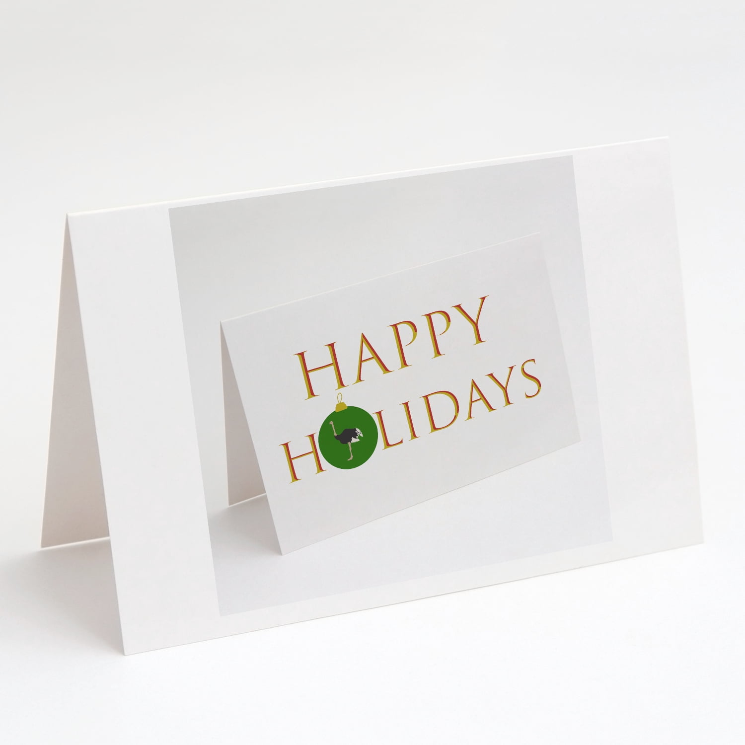 Indian Peacock Peafowl Happy Holidays Christmas Greeting Cards and Envelopes Pack of 8 7 in x 5 in