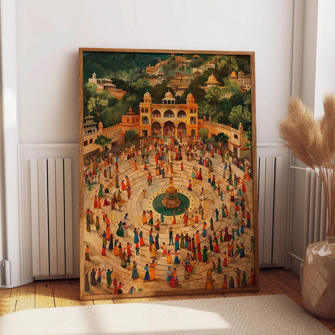 Indian Pichwai Festival Art Poster - Indian Folk Rajasthani Wall Art ...