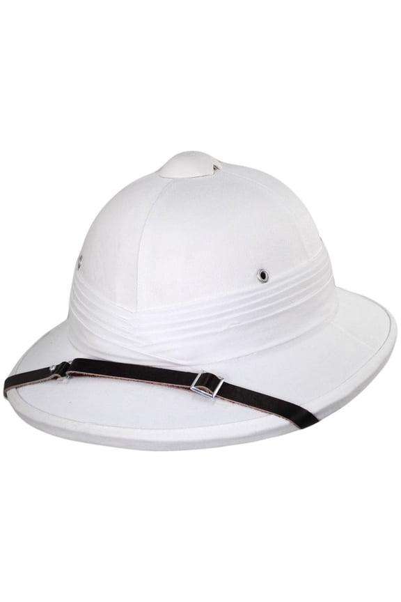 Indian Pith Helmet - Big Head Version - ADJUSTABLE - White