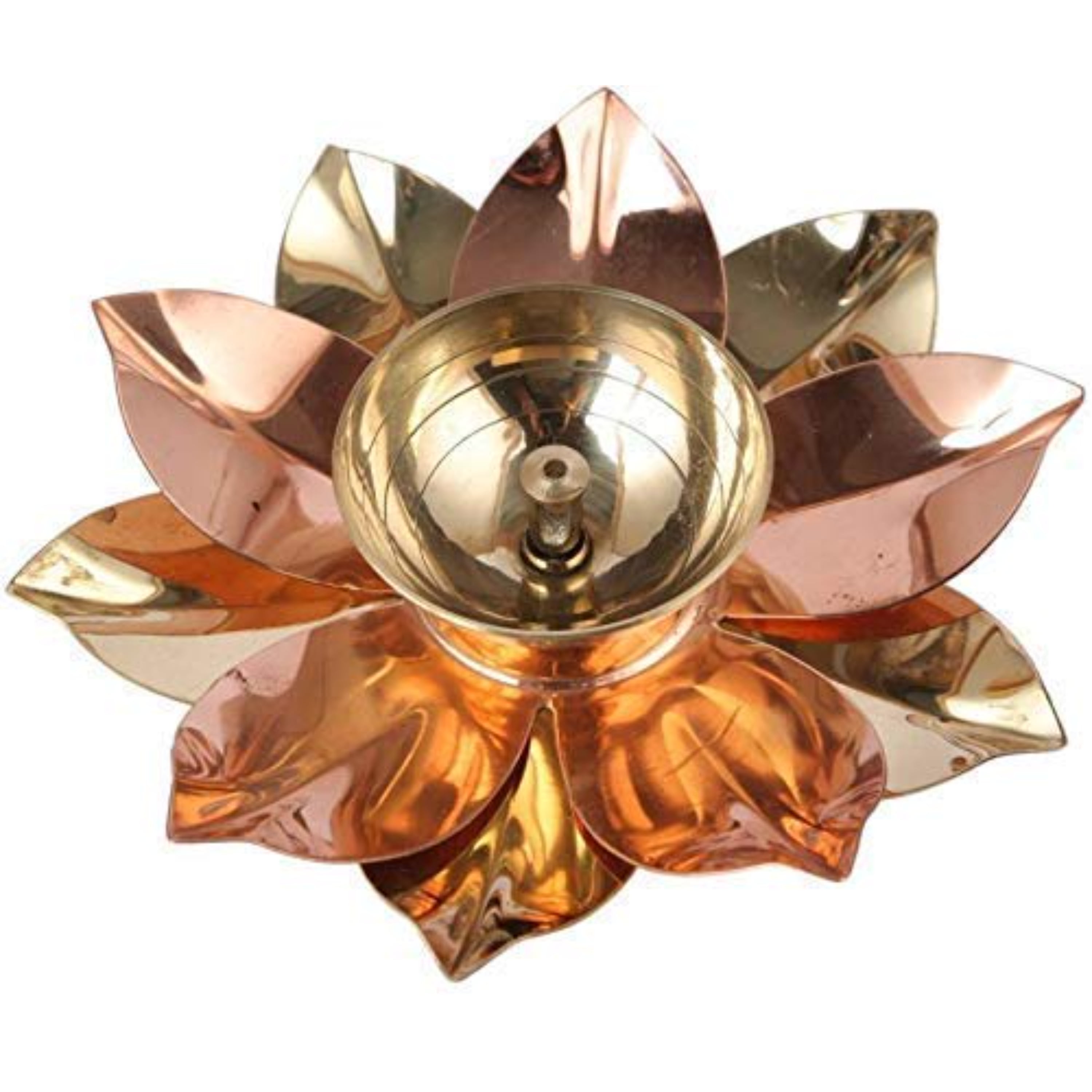 Indian Pooja Article Golden Brass Oil lamp for Diwali Pooja