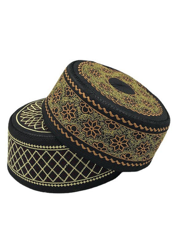 Indian Prayer Caps Men Embroidery Islamic Turkish Caps Arabian Turban Round Caps