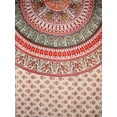 thumbnail image 1 of Indian Print Mandala Rectangle Cotton tablecloth 96" x 64" Red, 1 of 2
