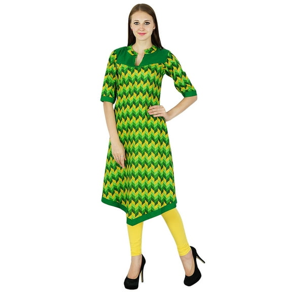 Indian Printed Bollywood Kurta Women Ethnic Kurti Cotton Top Tunic Dress