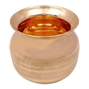 Indian Pure Copper Lota Prayer Temple Pooja Kalash Item Hindu Water Storage Pot