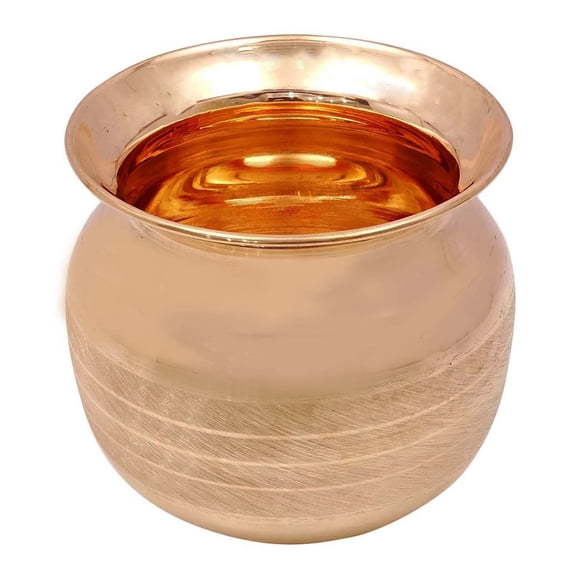 Indian Pure Copper Lota Prayer Temple Pooja Kalash Item Hindu Water Storage Pot