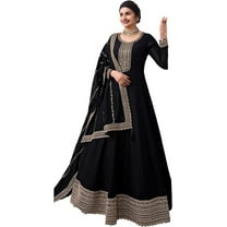 Indian Reception Wear Anarkali Gown Suits Pakistani Designer Shalwar Kameez Dress ( Pink, M - 40 )