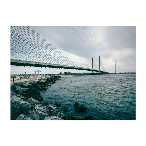 The Indian River Bridge - Bethany Beach Delaware Photography Bridge Coastal Harbor Landscape Architecture Ocean Scenic Unframed Wall Art Print 4 x 6 inches