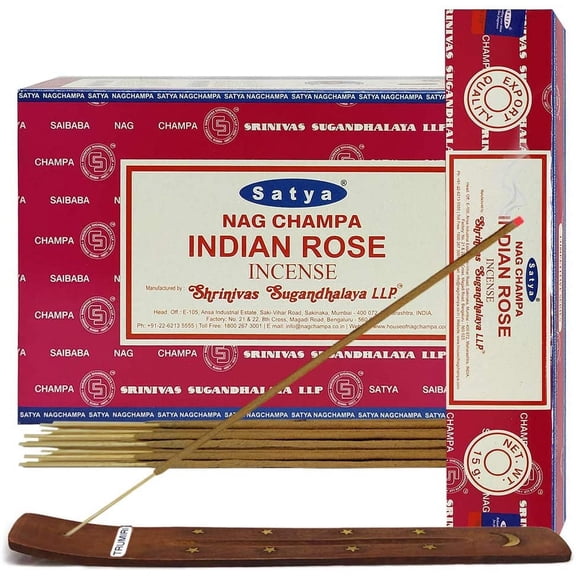 Indian Rose Incense Sticks And Incense Stick Holder Bundle Insence Insense Satya Incense