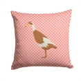 thumbnail image 1 of Indian Runner Duck Pink Check Fabric Decorative Pillow, 1 of 4