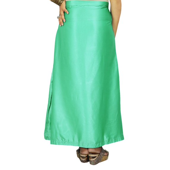 Indian Satin Silk Petticoat Bollywood Solid Inskirt Lining For Sari
