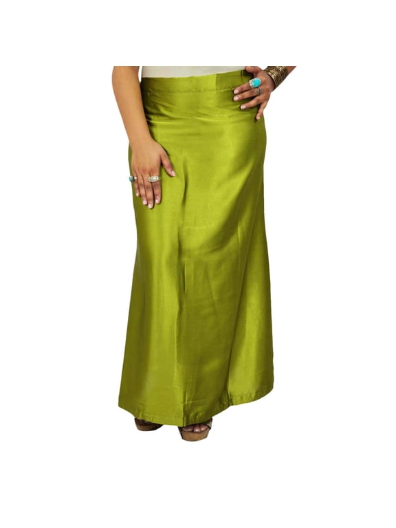 Indian Satin Silk Petticoat Bollywood Solid Inskirt Lining For Sari