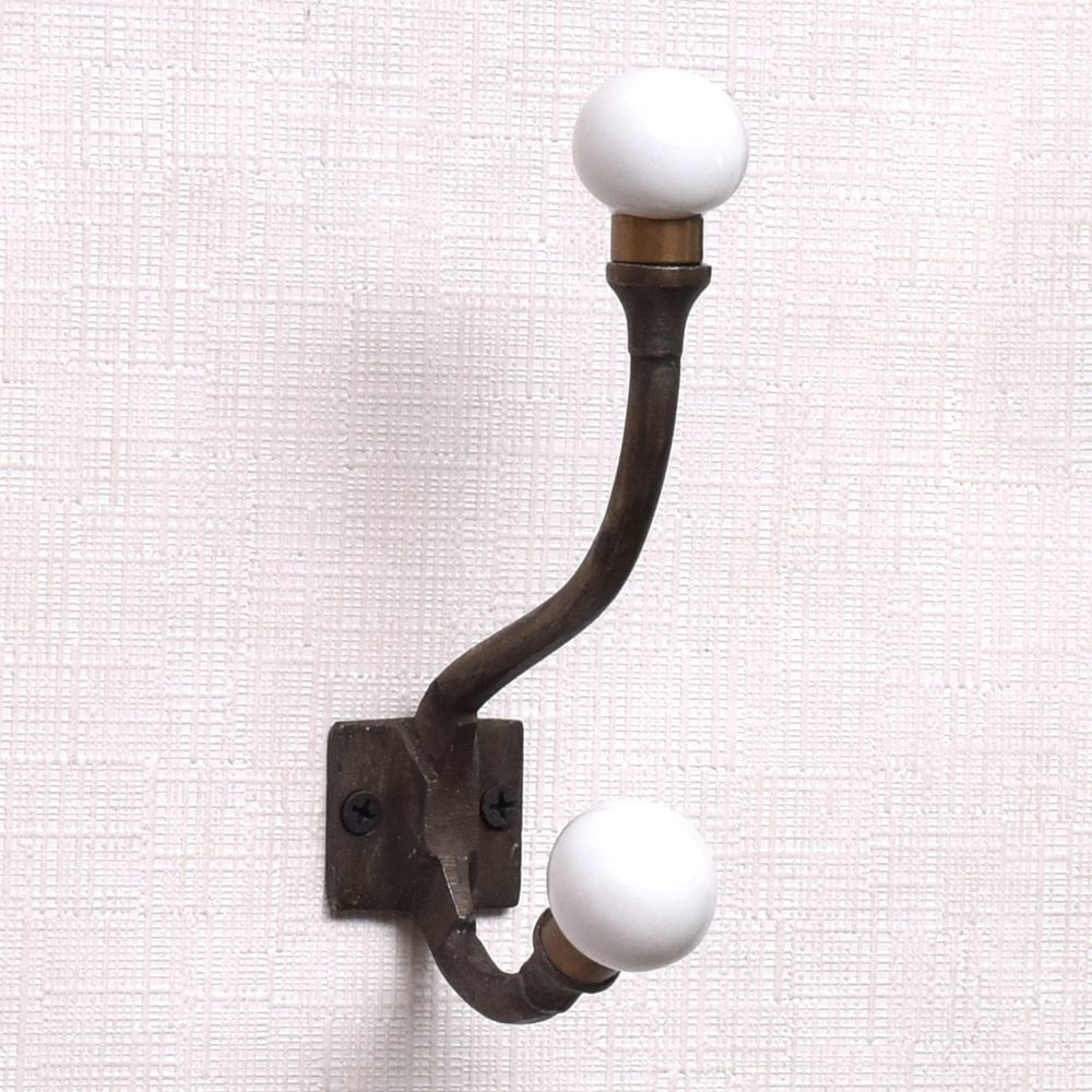 Indian Shelf 1 Piece Coat and Key Hanger White Heavy Duty Coat Hooks