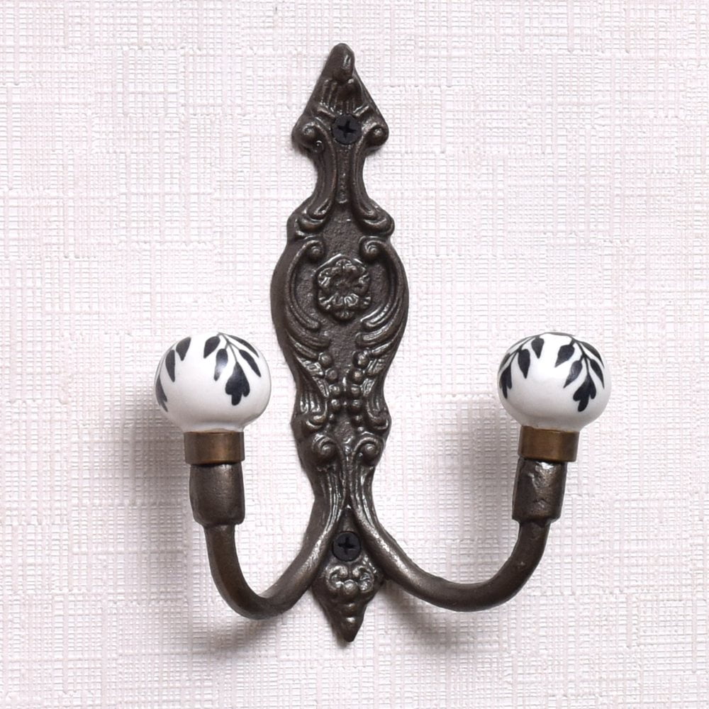 Indian Shelf 1 Piece Key Hooks Hanging Keys Black Leaf Coat Hooks