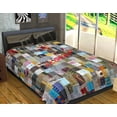 thumbnail image 2 of Handmade Indian Kantha Quilt - Twin Size Cotton Throw Blanket Vintage Floral Bedspread 2 of 6