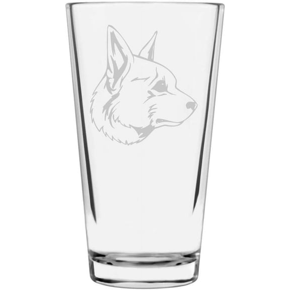 Indian Spitz Dog Themed Etched All Purpose 16oz Libbey Pint Glass