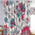 thumbnail image 1 of Indian Style Flowers Blackout Curtains For Bedroom And Living Room - Abstract Flowers Thermal Insulated Room Darkening Curtains 52"W x 63"L (Pack of 2), 1 of 6
