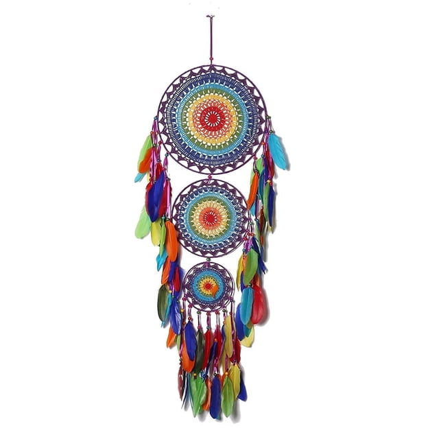 Indian Style ThreeRing Dream Catcher Home Decoration