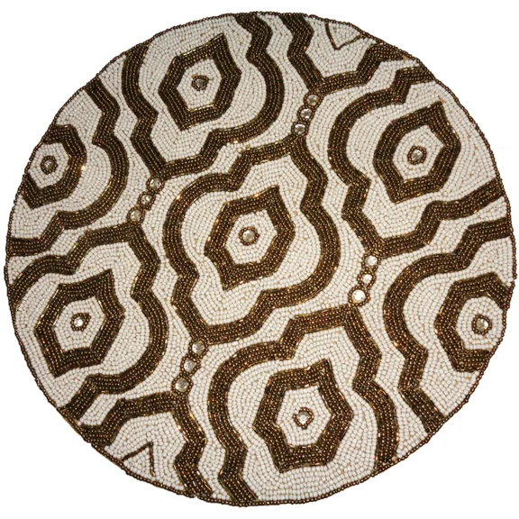 Indian Table Mats Centre Piece Hand Beaded Charger Placemats Decorative Floral Design