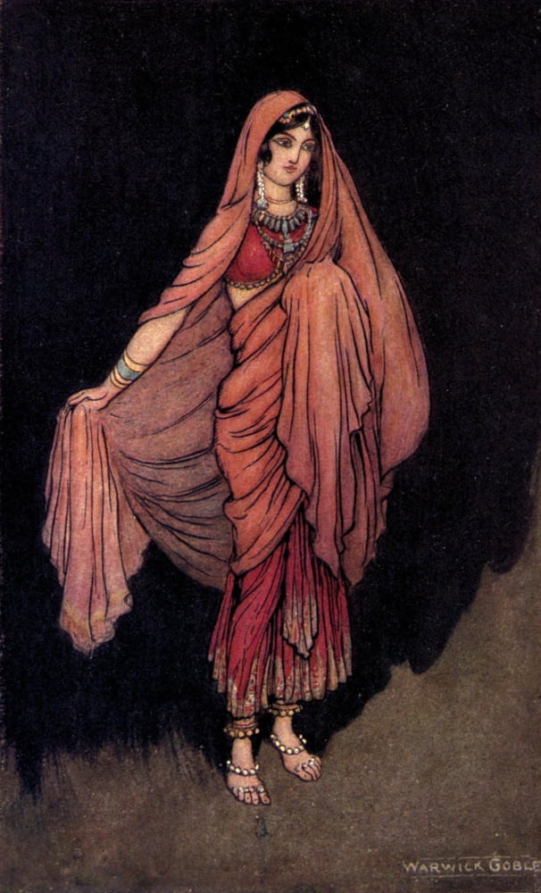 Indian Tales 1916 Naila Canvas Art - Warwick Goble (18 x 24)