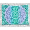 thumbnail image 1 of Indian Tapestry, Traditional Mystical Oriental Embellished Mandala Yantra Sacred Geometry Pattern, Wall Hanging for Bedroom Living Room Dorm Decor, 60W X 40L Inches, Purple Green, by Ambesonne, 1 of 1