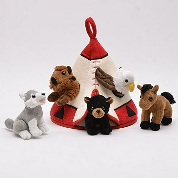 Indian Teepee Plush Play Set 12" H