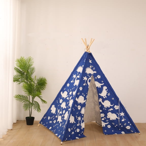 Indian Teepee Tent Kids play tent teepee tent for kids,play house,indoor ourdoor teepee tent/play house,Creative Graffiti 100% Cotton Canvas Teepee Tent, Perfect for Gift (Dinosaur Graffiti)