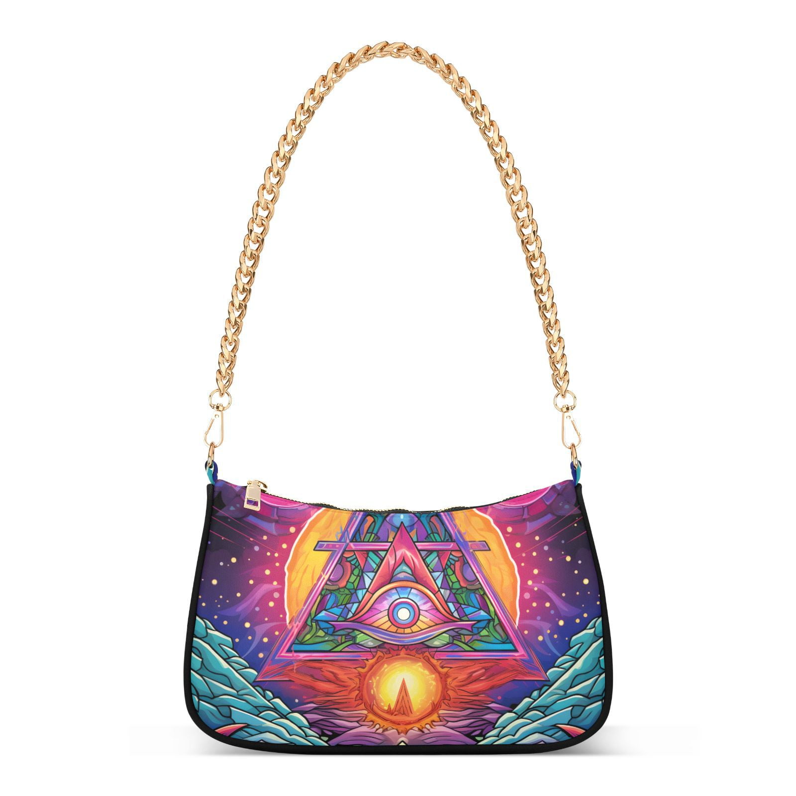 Indian Totem ColorfulWomen Small Shoulder Bag Crossbody Tote Hobo Bags Purse Clutch Handbags with Chain Strap for Women