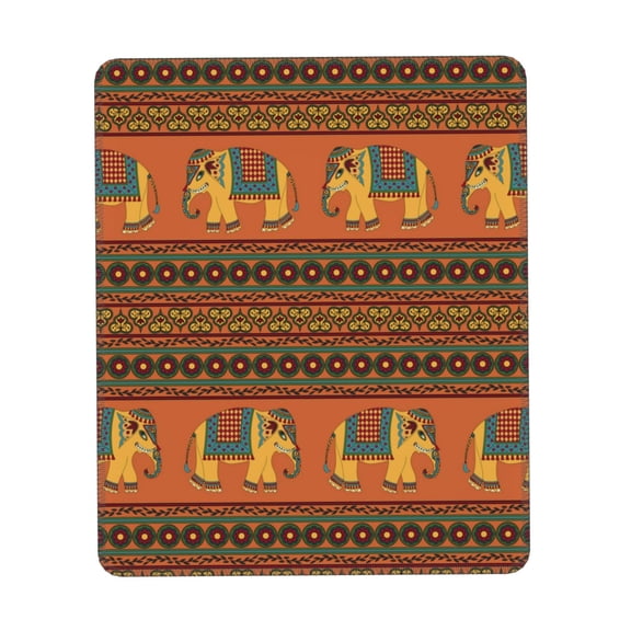 Indian Traditional Elephant Ethnic Gaming Mouse Pad 10 x 12 inch Rectangle Computer Mousepad Mat Non-Slip Rubber Base for Office Laptop PC