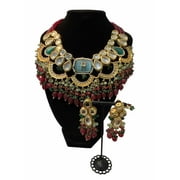Indian Traditional Faux Kundan Wedding Jaipur Jewelry Meenakari Set for All Occasions