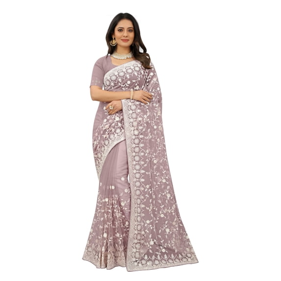 Indian Trendy Women's Bollywood Embroidered Sari Festival Saree Unstitched Blouse Piece Costume Boho Party Wear