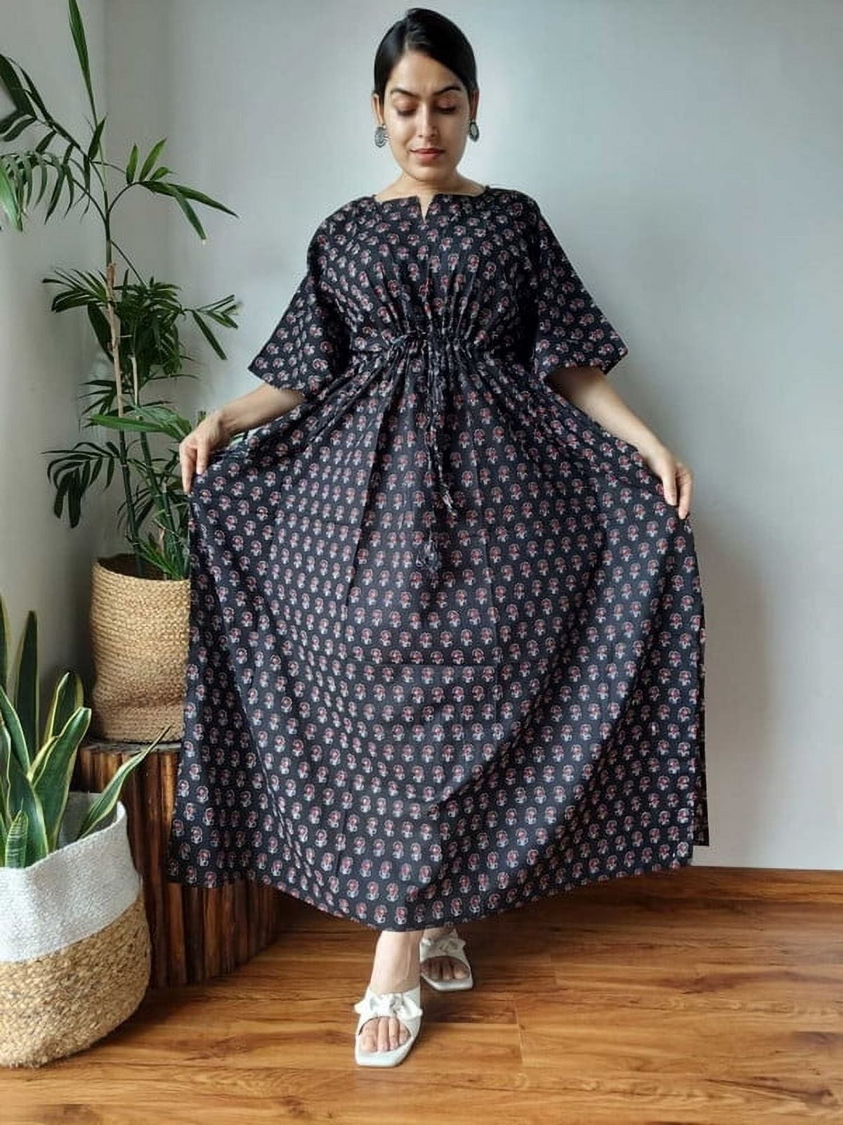 dresses made of indian cotton Vintage 1970s Indian Dyed Cotton Dress Selected by Grievous Angel Vintage