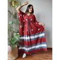 thumbnail image 1 of Indian Trendz Women's Oversized Multicolor Cotton Handmade Kaftan Dress, Long, V-Neck, Short Sleeve, 1 of 1