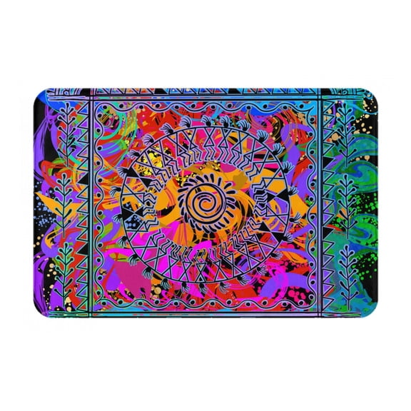 Indian Tribal Art Colorful Doormat Non Slip Front Door Bathroom Bath Mats Entryway Rug 23.6x15.7 Inch Indoor Door Carpet