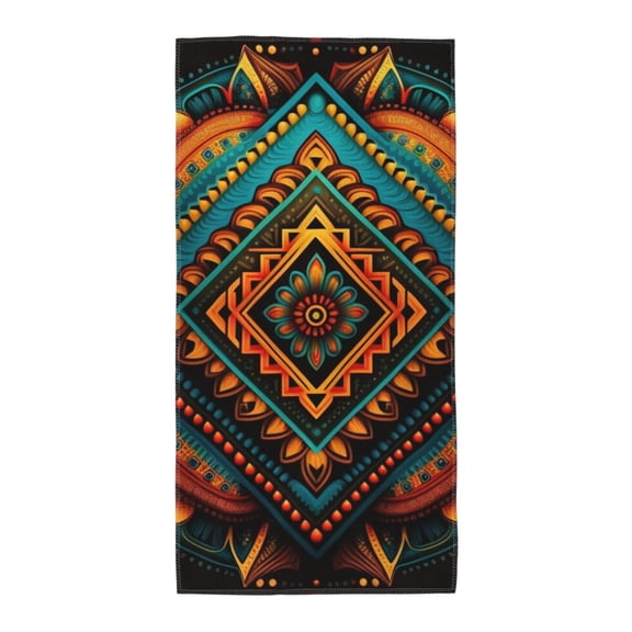 Indian Tribal Ethnic Native Soft Bath Towel 13.8x27.5 for Beach, Pool, Travel, Gym Quick-Dry Sport Hand Face Wash Cloth