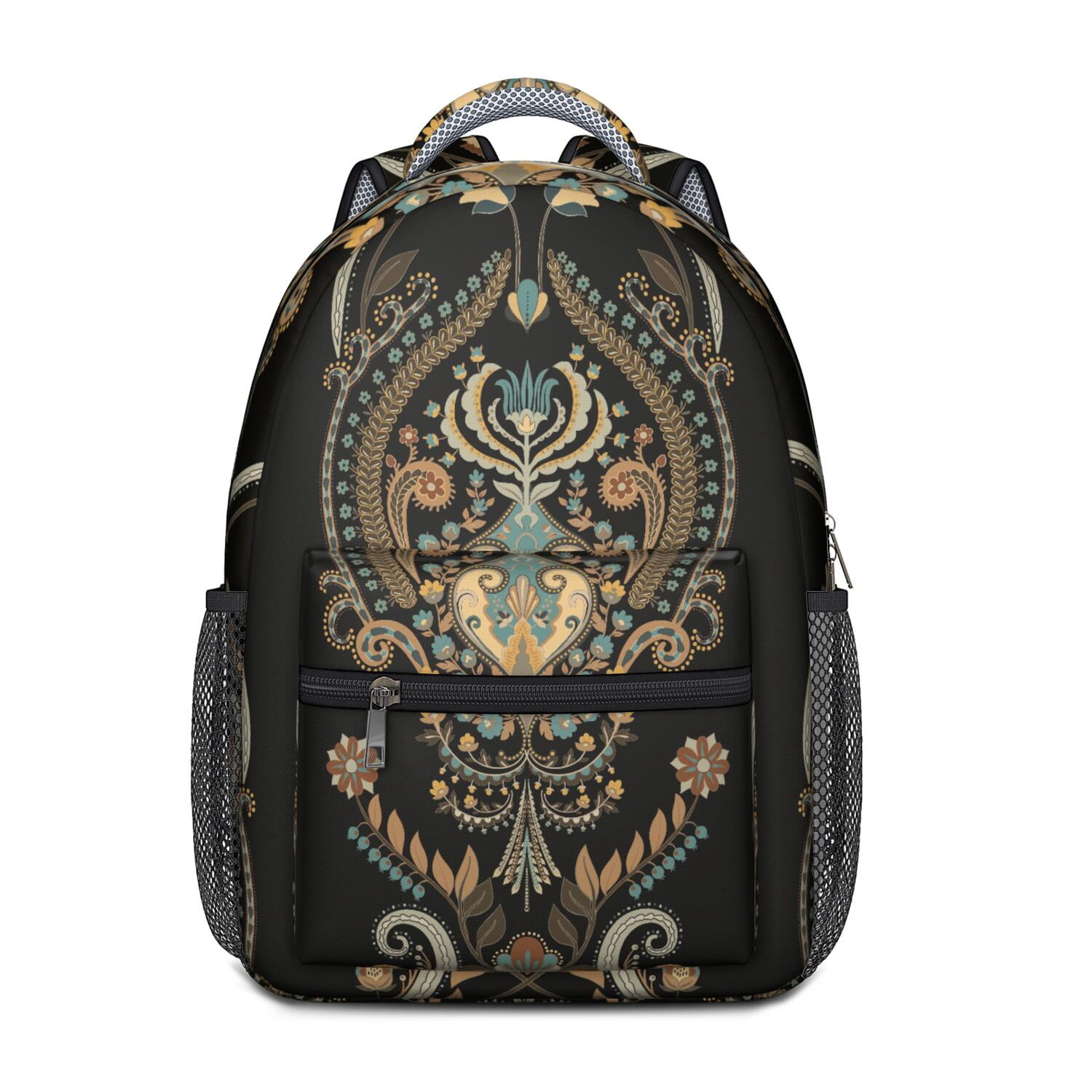 Indian Tribal Paisley Backpack - Vintage Waterproof School Bag with Ergonomic Spinal Support