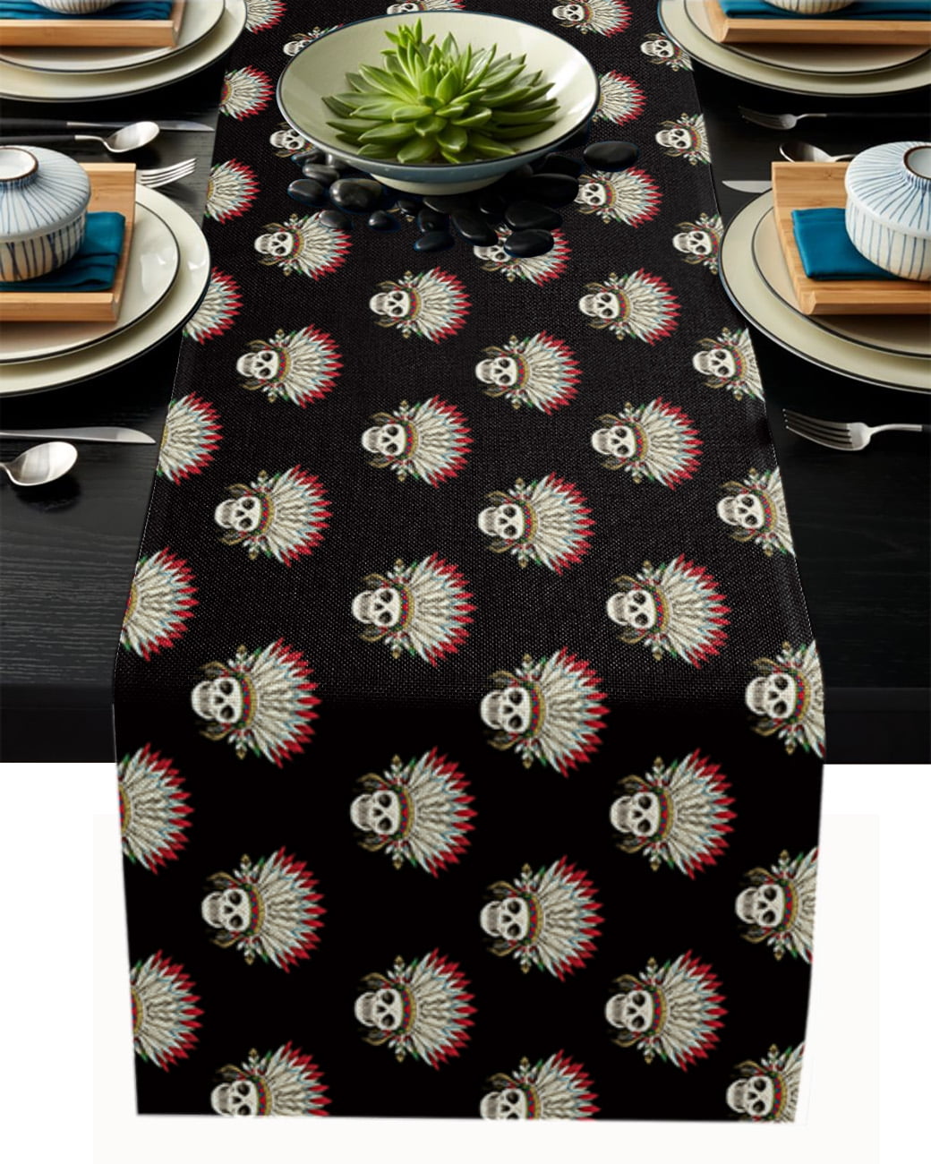 Indian Tribal Style Jacquard Earth Color Table Runner ration Home r