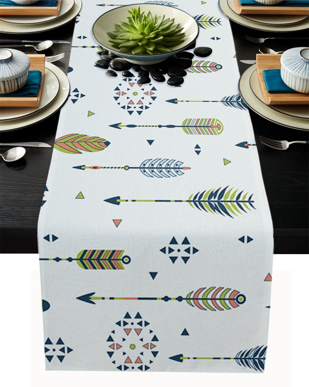 Indian Tribal Style Jacquard Earth Color Table Runner ration Home r