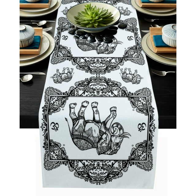 Indian Tribal Style Luxury Table Runner Dining Table Wedding Party Cake Floral Tablecloth ration